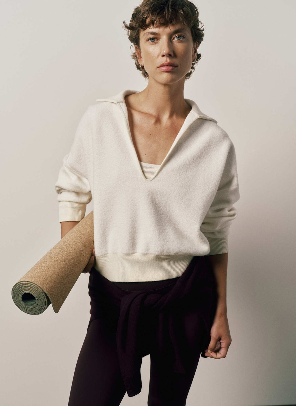 Wool Blend Polo Collar Jumper