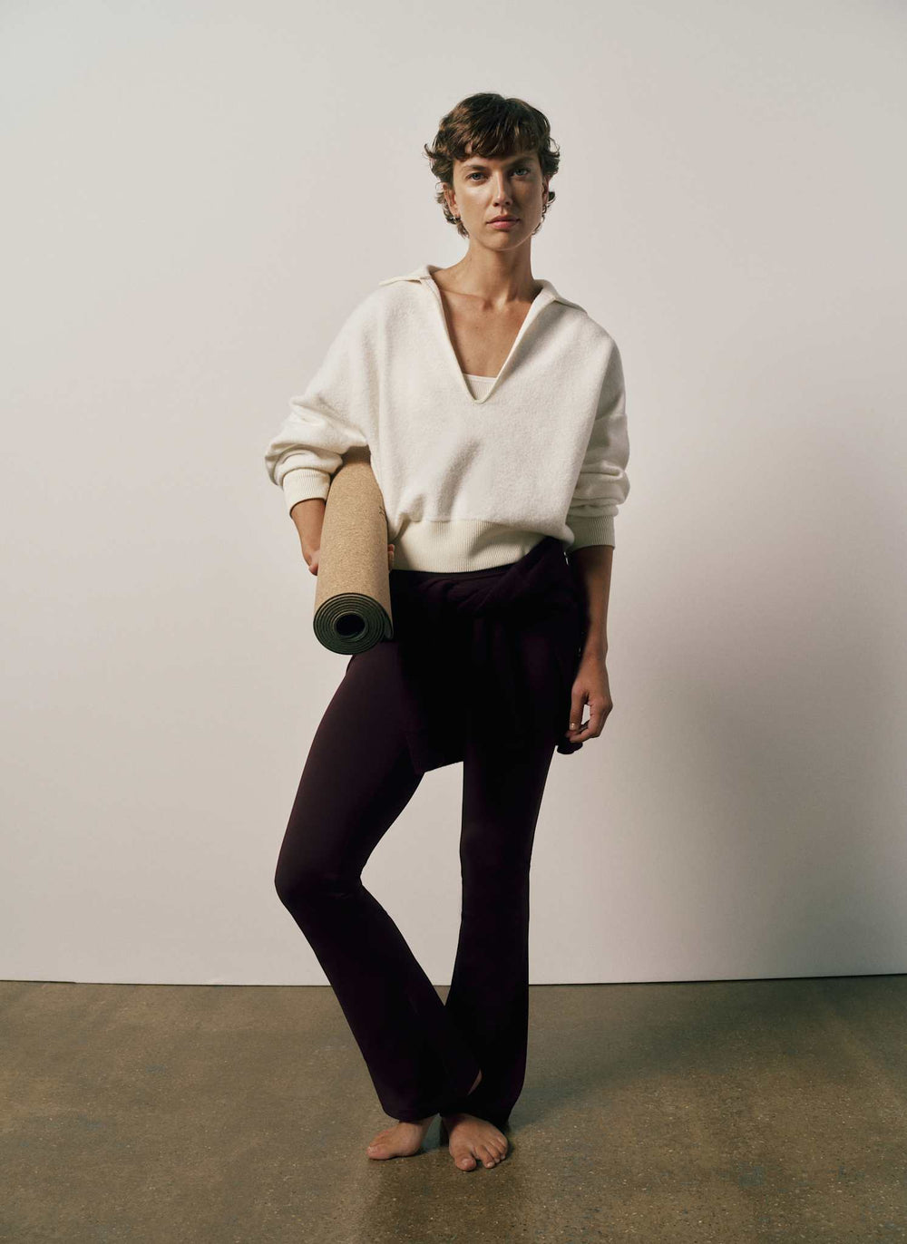 Wool Blend Polo Collar Jumper