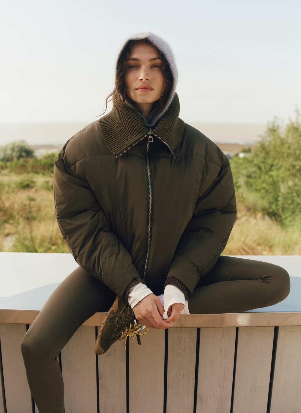 Roam Knitted Collar Padded Jacket