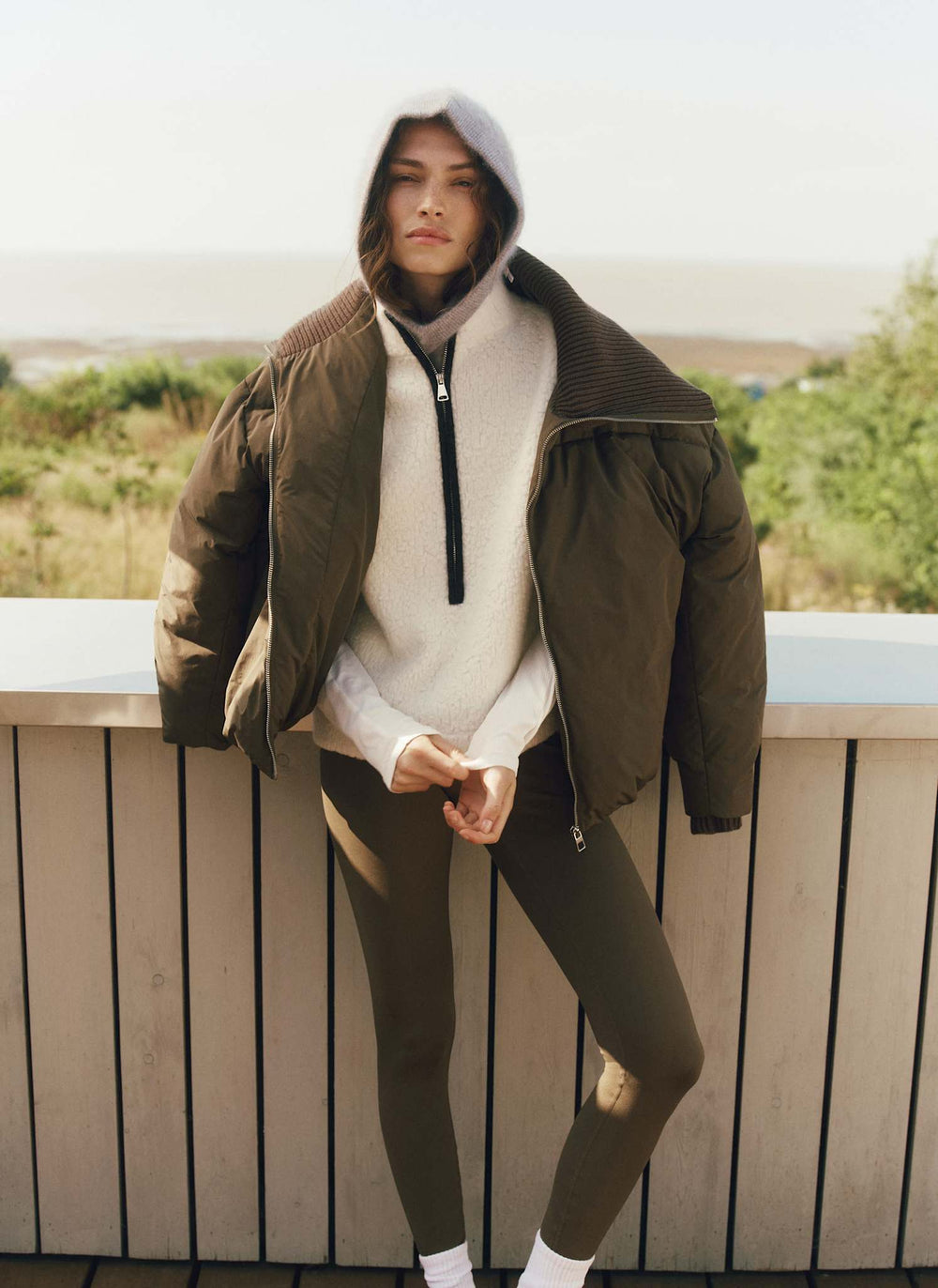 Roam Knitted Collar Padded Jacket
