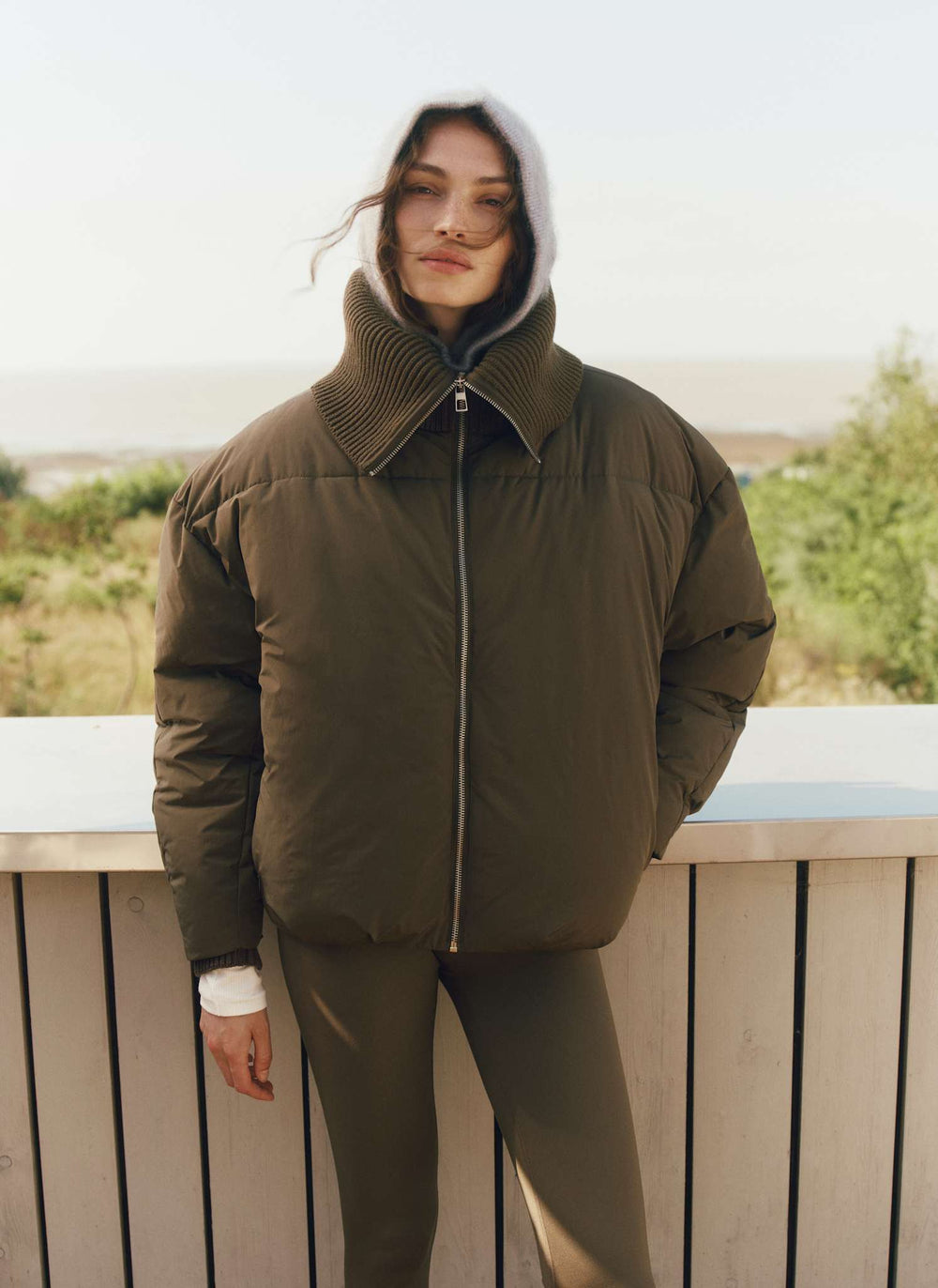 Roam Knitted Collar Padded Jacket