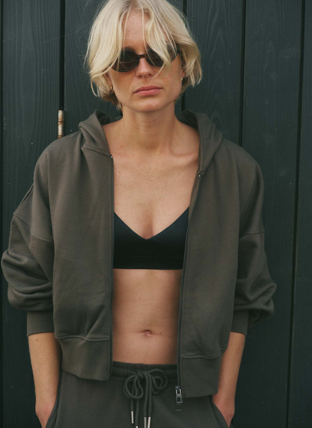 Stride Cropped Zip-Up Hoodie