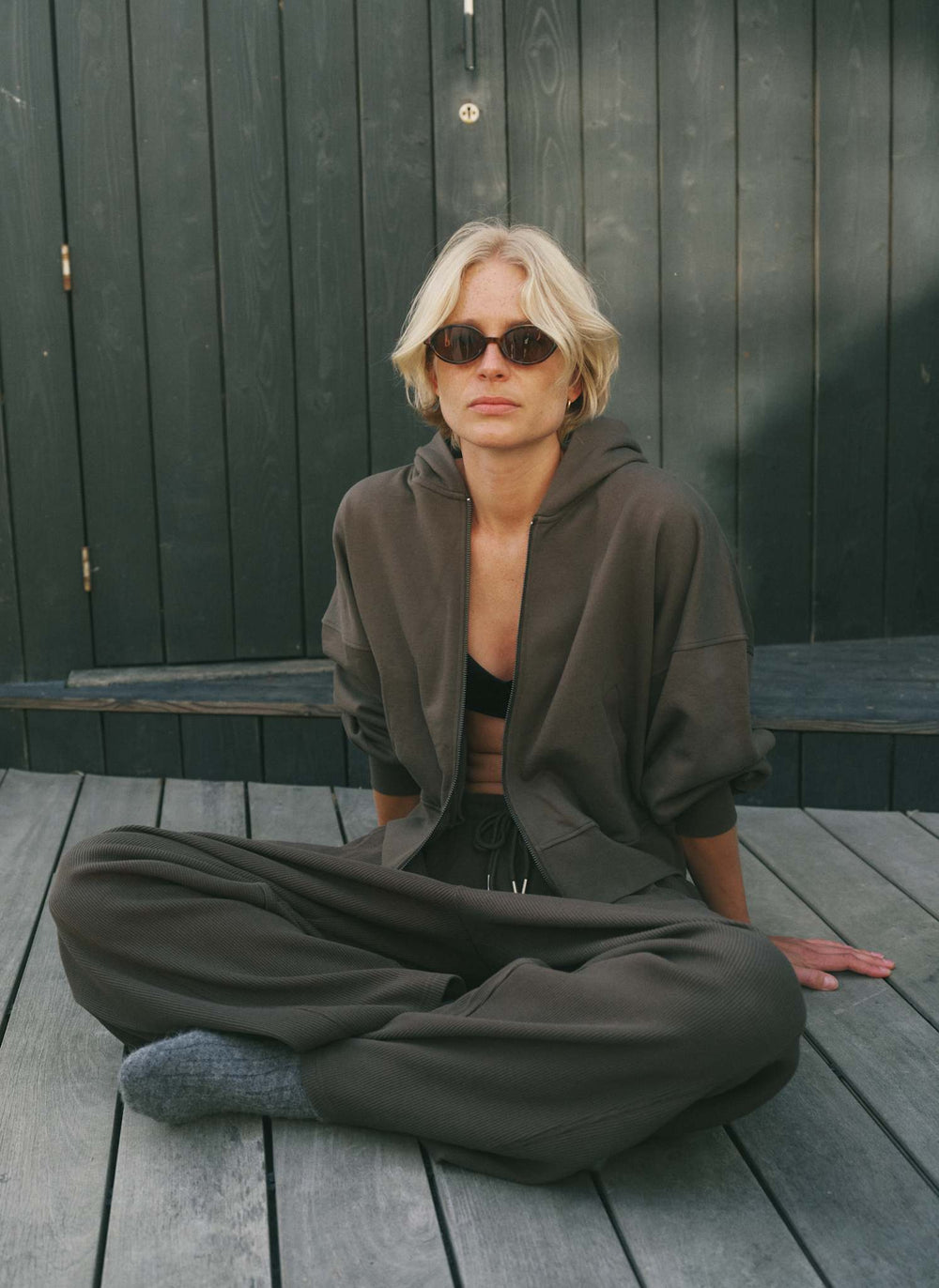 Stride Cropped Zip-Up Hoodie