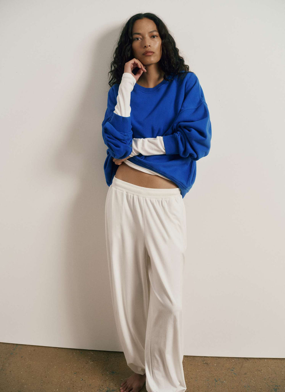 Slouch Cotton Crew Sweatshirt