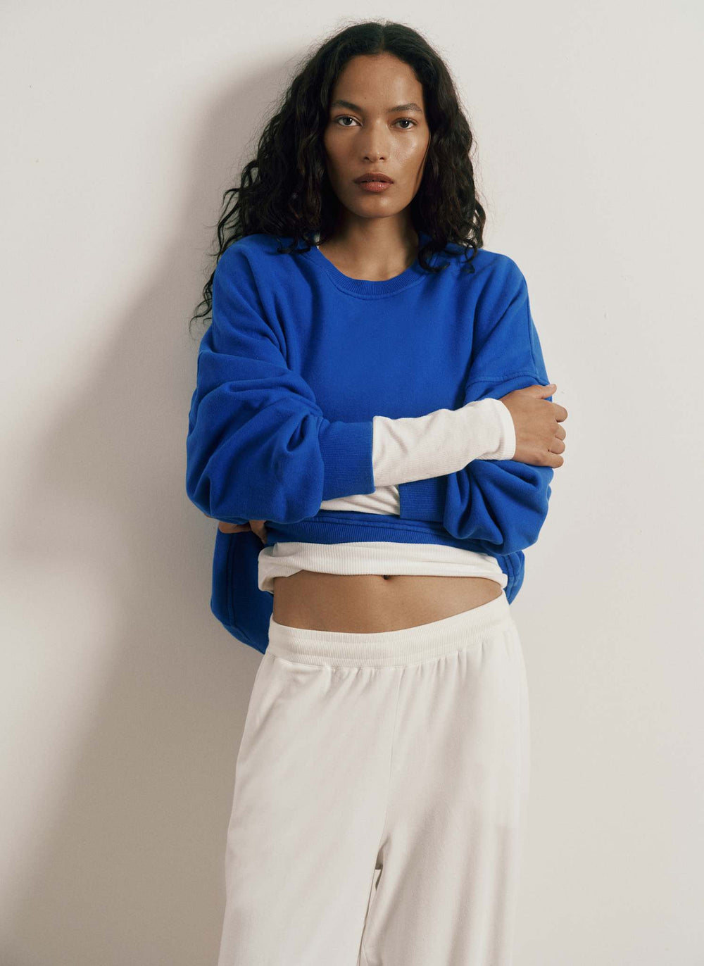 Slouch Cotton Crew Sweatshirt