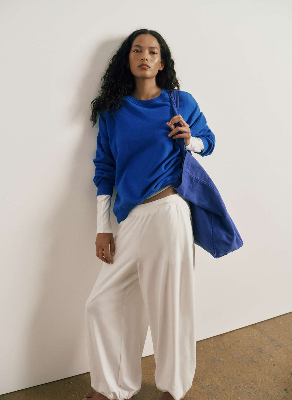 Slouch Cotton Crew Sweatshirt