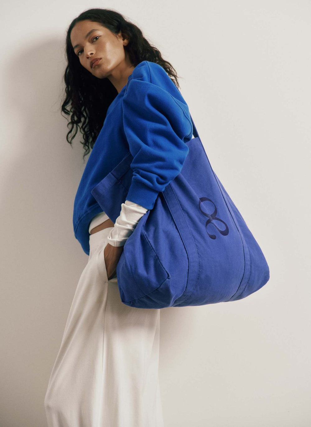 Slouch Cotton Crew Sweatshirt