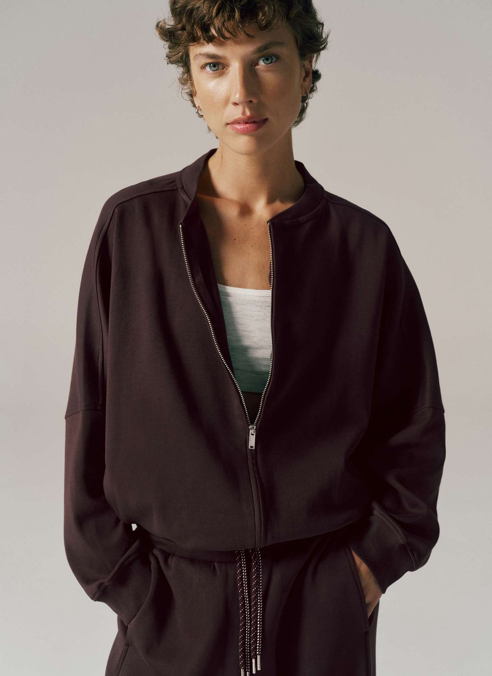 Downtime Jersey Zip-up Bomber