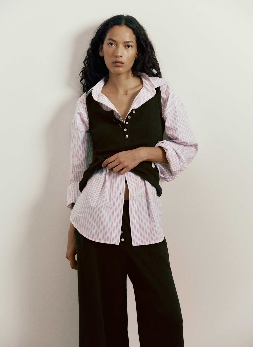 Off Hours Pointelle Henley Vest