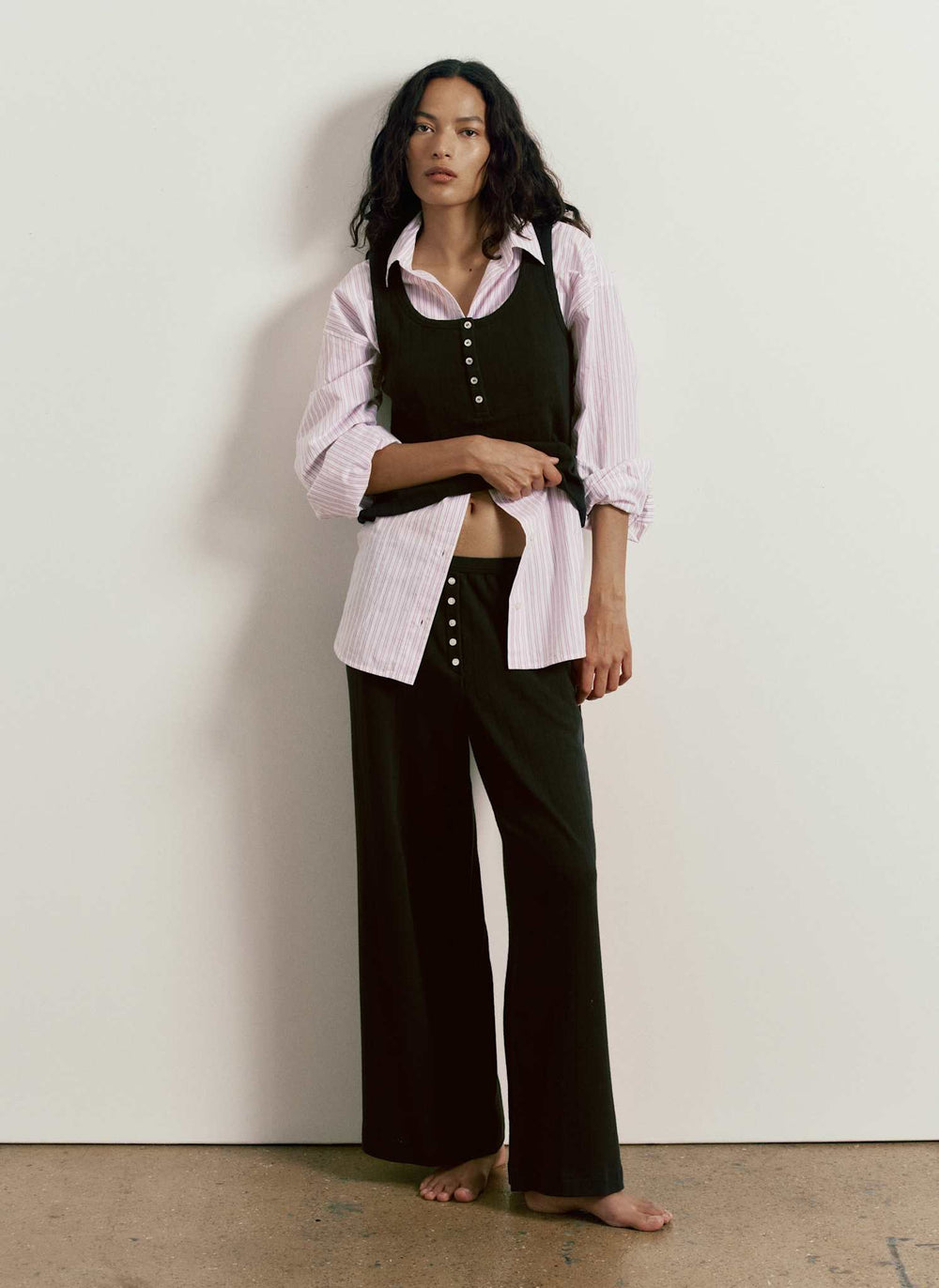 Off Hours Pointelle Henley Vest