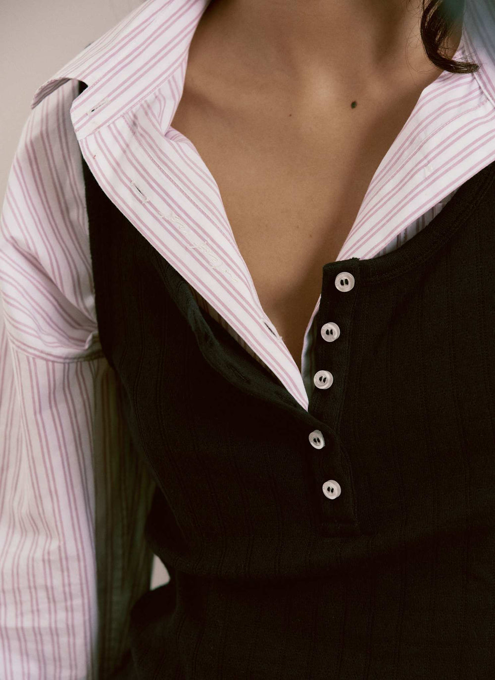 Off Hours Pointelle Henley Vest