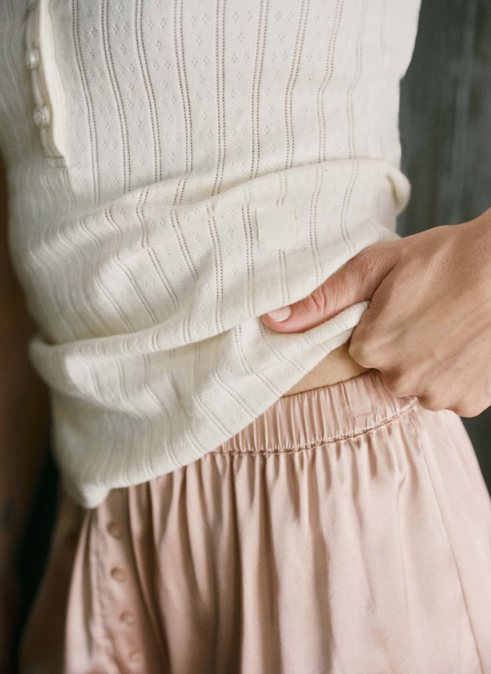 Off Hours Pointelle Henley Vest
