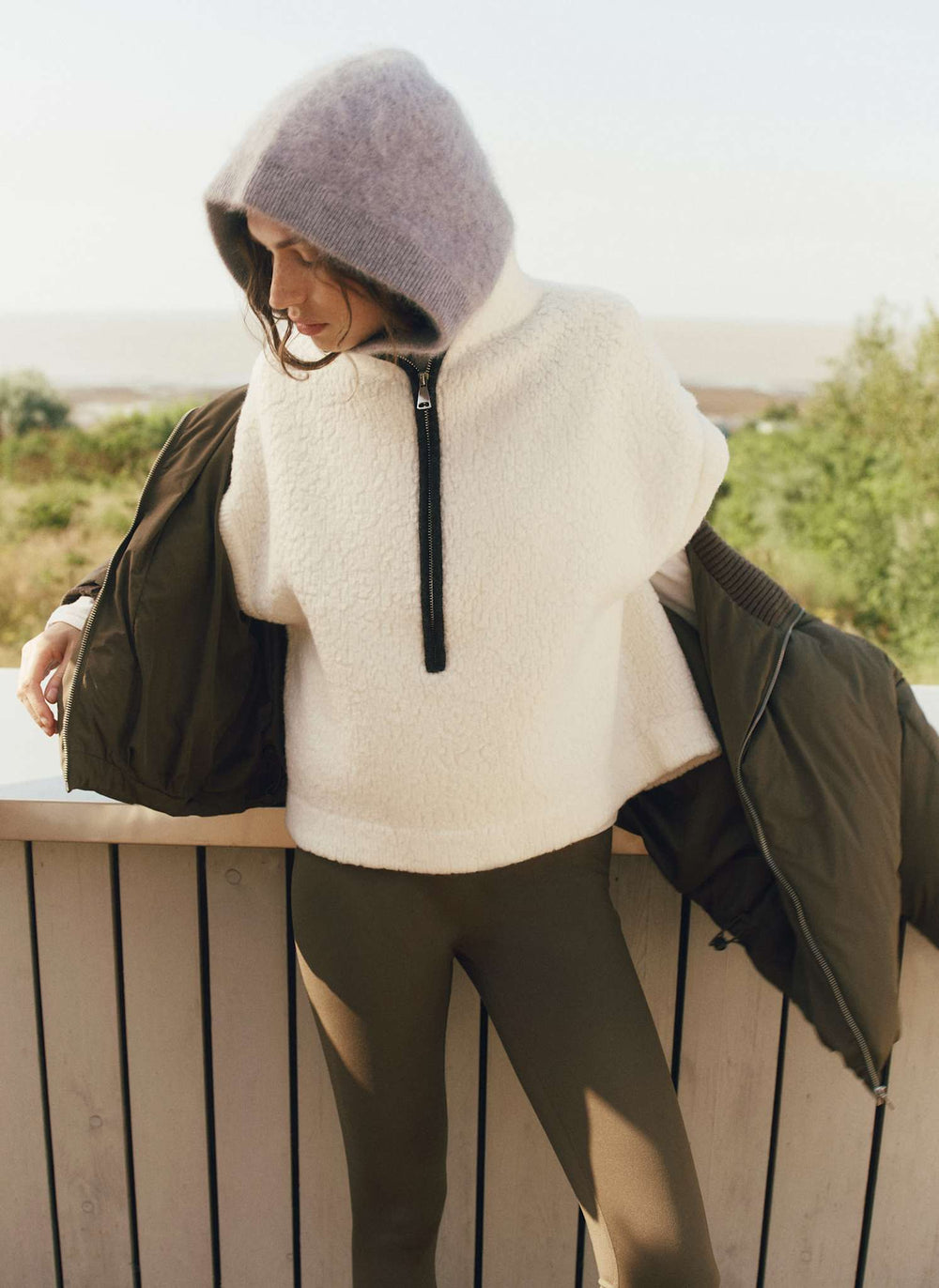 Pure Wool Half Zip Knitted Vest