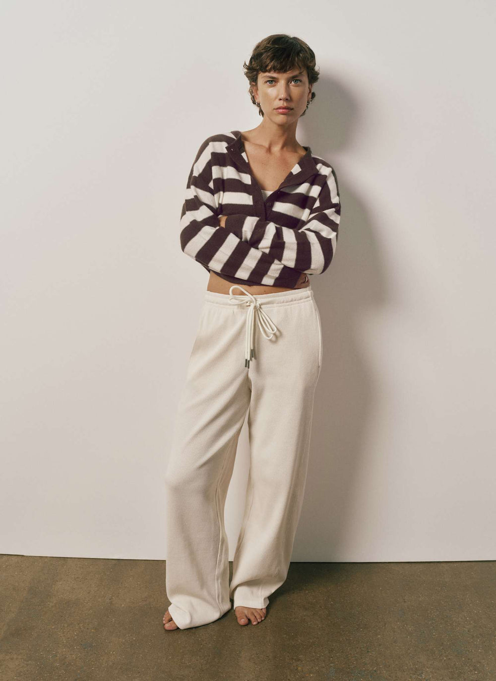 Off Duty Waffle Barrel-Leg Jogger