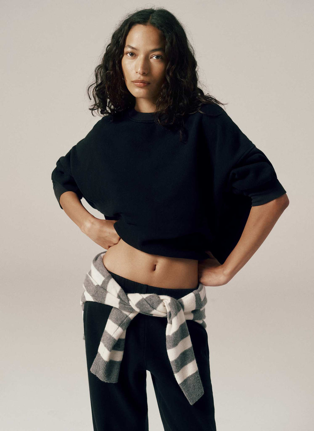 Slouch Cotton Crew Sweatshirt
