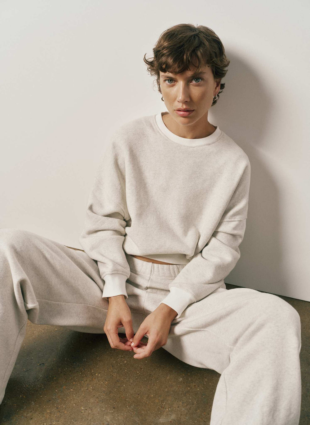Slouch Cotton Crew Sweatshirt