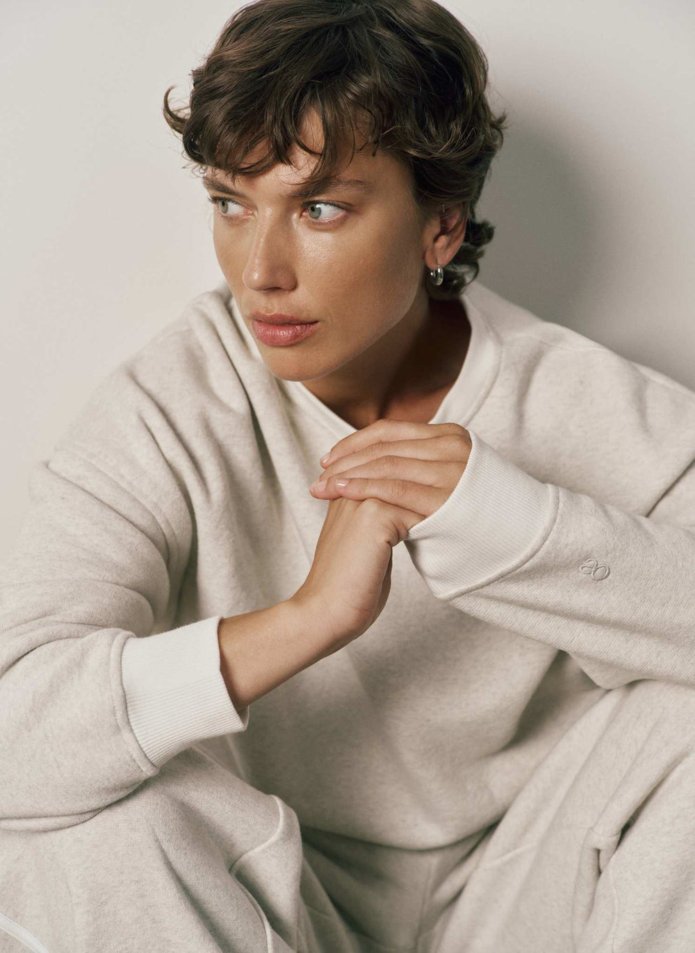 Slouch Cotton Crew Sweatshirt