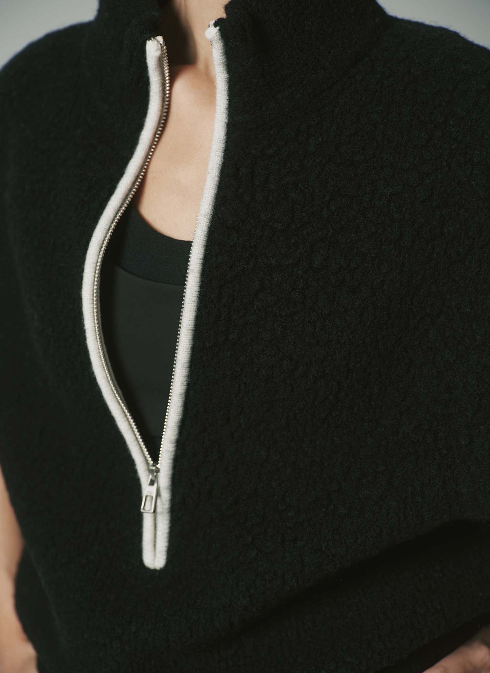 Pure Wool Half Zip Knitted Vest